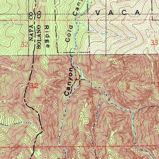 Topographic Map of Wild Horse Canyon, CA