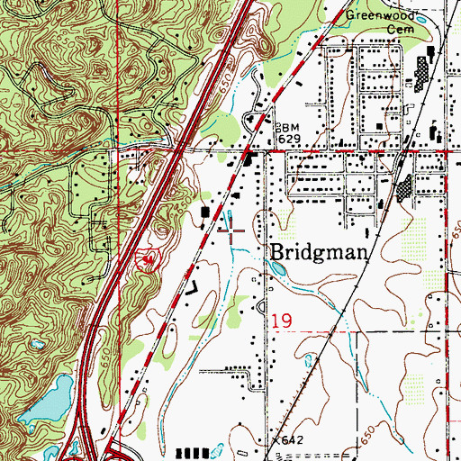 Topographic Map of Jordan's Nursing Homes Inc, MI