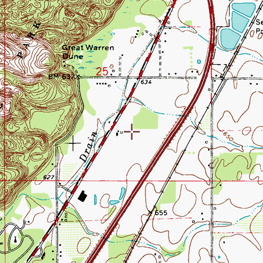 Topographic Map of Warren Dunes Estates Mobile Home Park, MI