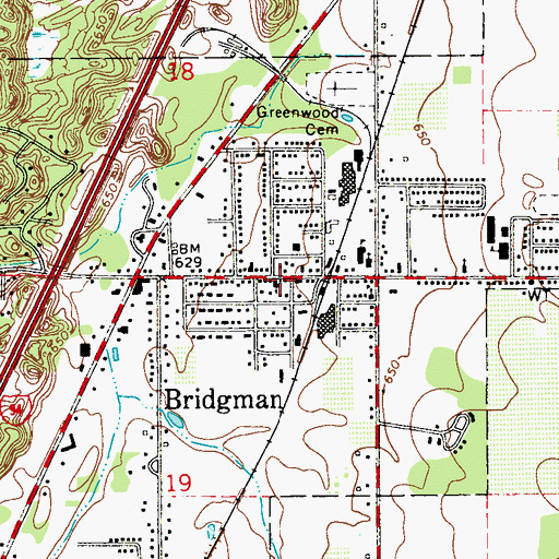 Topographic Map of Olivet Congregational Church, MI