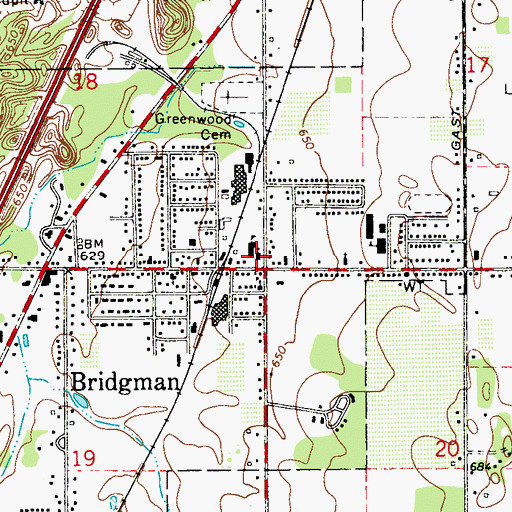 Topographic Map of Immanuel Lutheran Church, MI