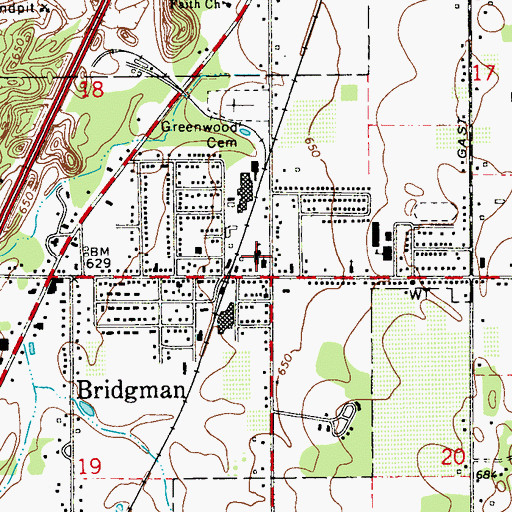 Topographic Map of Immanuel Lutheran School, MI