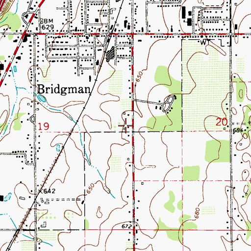 Topographic Map of F C Reed Middle School, MI