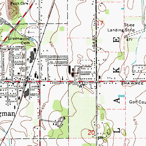 Topographic Map of Bridgman Elementary School, MI