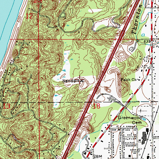 Topographic Map of Lost Dunes Golf Course, MI