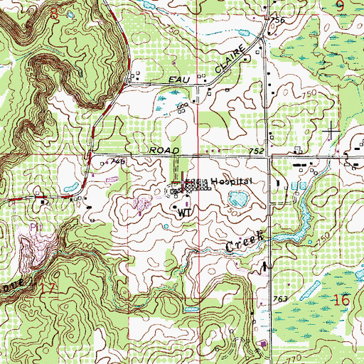 Topographic Map of Lakeland Specialty Hospital, MI