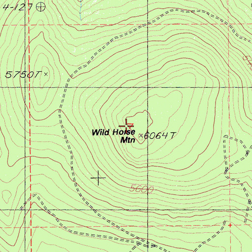 Topographic Map of Wild Horse Mountain, CA