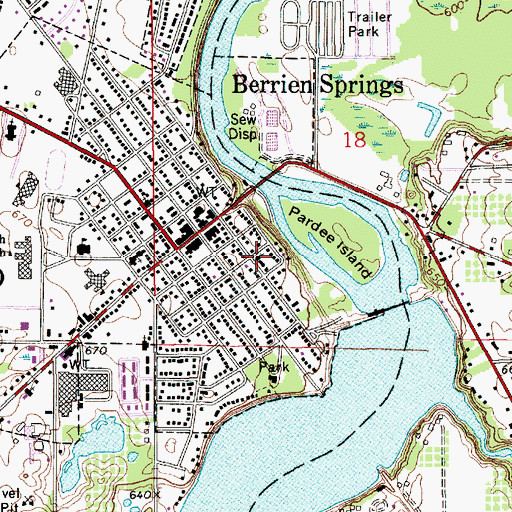 Topographic Map of Evangelistic Tabernacle Church, MI
