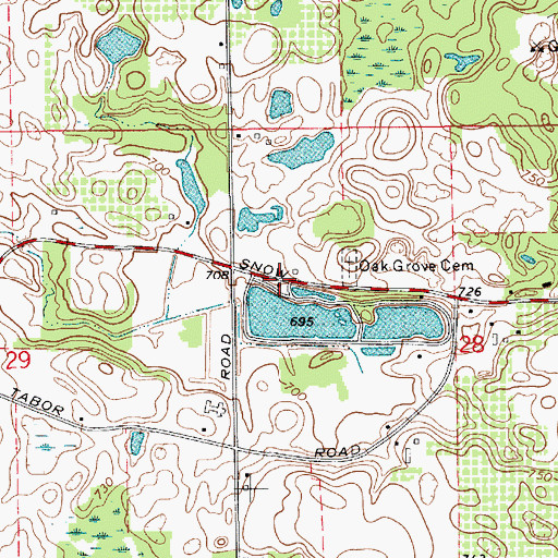 Topographic Map of Oronoko Lakes Campground, MI