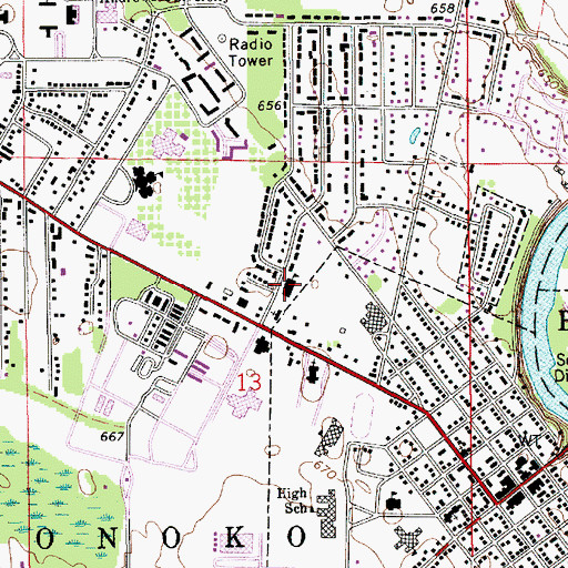 Topographic Map of Trinity Lutheran School, MI