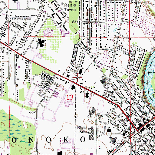 Topographic Map of Trinity Lutheran Church, MI