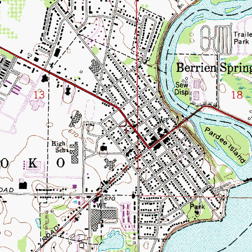 Topographic Map of History Center at Courthouse Square, MI