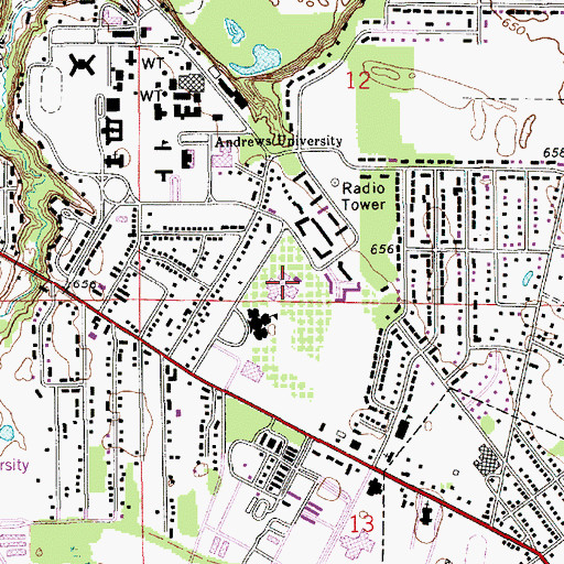 Topographic Map of Andrews Academy, MI
