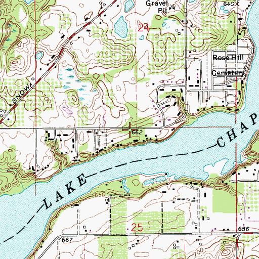 Topographic Map of Berrien Springs Middle School, MI