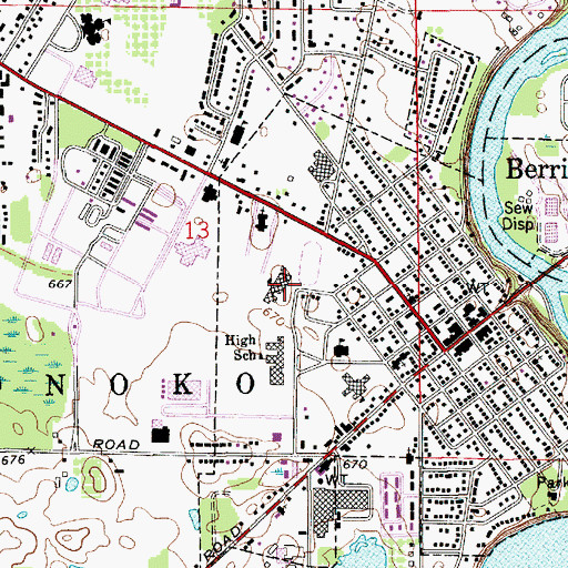 Topographic Map of Sylvester Elementary School, MI