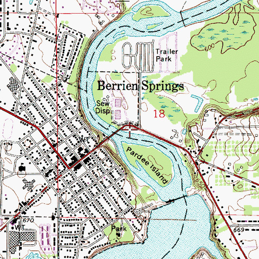 Topographic Map of Police Memorial Park, MI