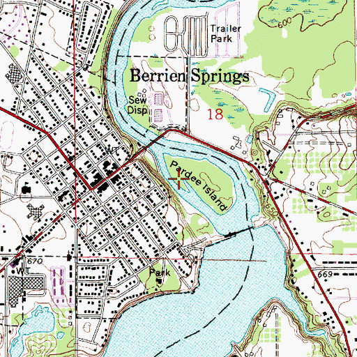 Topographic Map of Rotary Park, MI