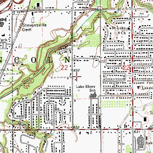 Topographic Map of Saint Joseph Catholic Church, MI