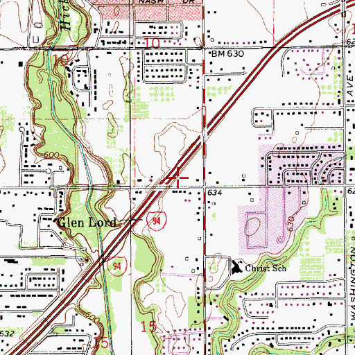 Topographic Map of Kingdom Hall of Jehovah's Witnesses, MI