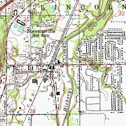 Topographic Map of Saint Paul's Lutheran School, MI