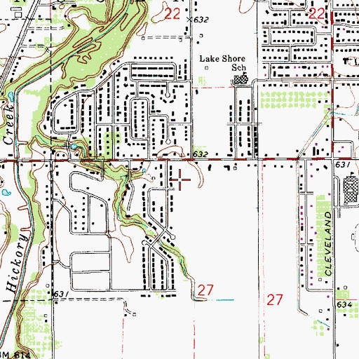 Topographic Map of Lincoln Charter Township Fire Department, MI