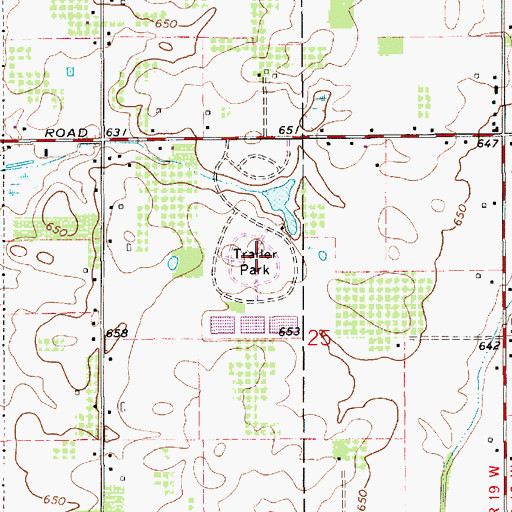 Topographic Map of Spring Lake Mobile Home Park, MI