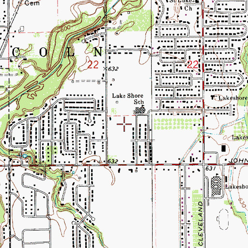Topographic Map of Center Park, MI