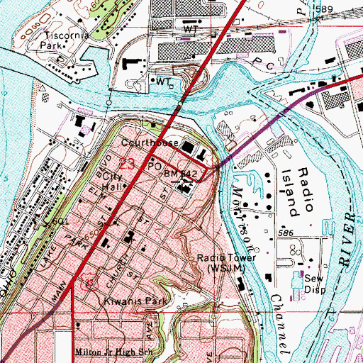 Topographic Map of Saint Joseph Catholic Church, MI