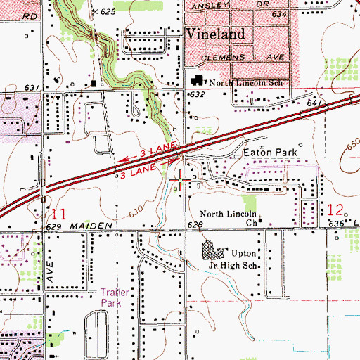 Topographic Map of Peace Lutheran Church, MI