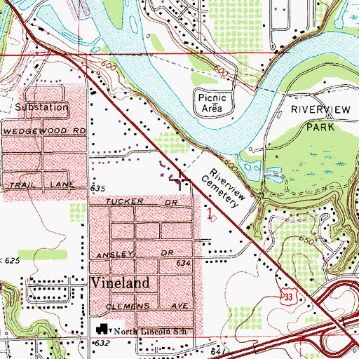 Topographic Map of Riverview Park Christian Church, MI