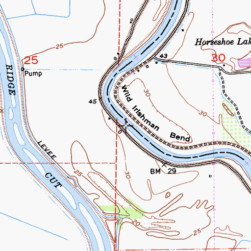 Topographic Map of Wild Irishman Bend, CA