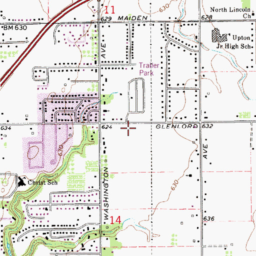 Topographic Map of Pilgrim Congregational Church, MI