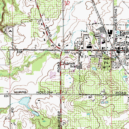 Topographic Map of Beaver Stadium, MI