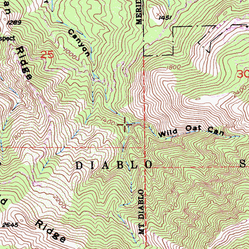 Topographic Map of Wild Oat Canyon, CA