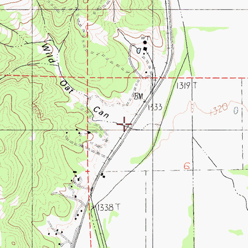 Topographic Map of Wild Oat Canyon, CA