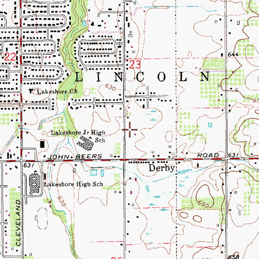 Topographic Map of Lakeshore Christian Church, MI
