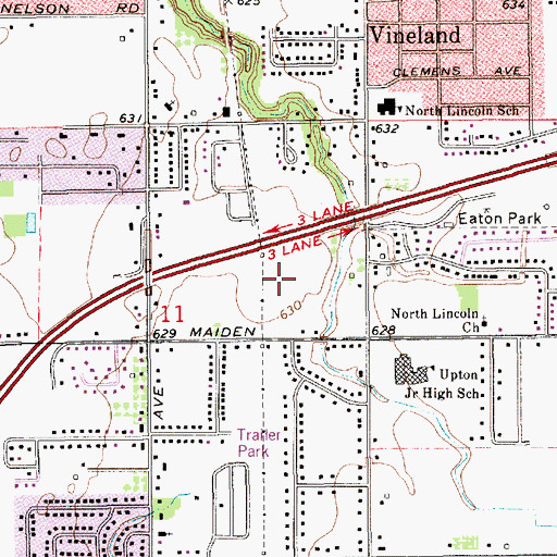 Topographic Map of Maiden Lane Community Park, MI