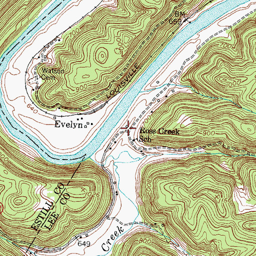Topographic Map of Ross Creek (historical), KY