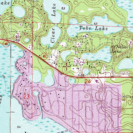 Topographic Map of Saint Joseph of the Forest Catholic Church, FL