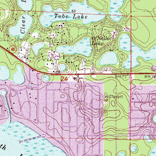 Topographic Map of First Assembly of God, FL