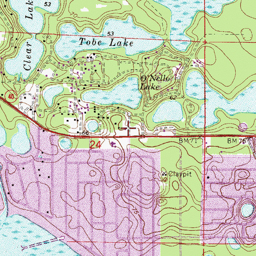 Topographic Map of Forest United Methodist Church, FL