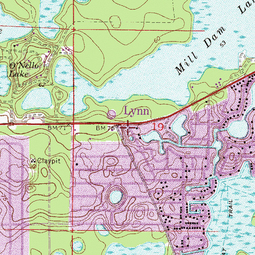 Topographic Map of Forest Lutheran Church, FL