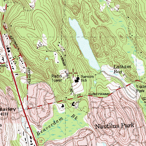 Topographic Map of Conning Towers Nautilus Park Census Designated Place, CT