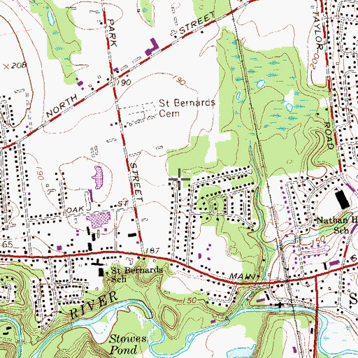 Topographic Map of Hazardville Census Designated Place, CT