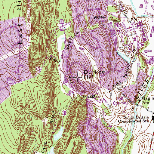 Topographic Map of Heritage Village Census Designated Place, CT