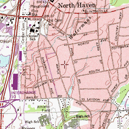 Topographic Map of North Haven Census Designated Place, CT