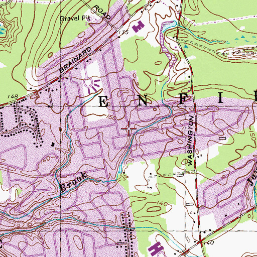 Topographic Map of Sherwood Manor Census Designated Place, CT