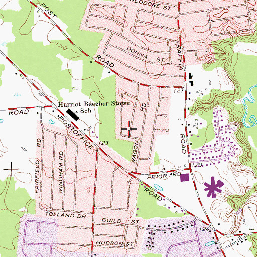 Topographic Map of Southwood Acres Census Designated Place, CT