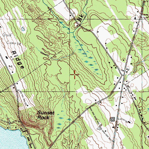 Topographic Map of Bridgton Census Designated Place, ME