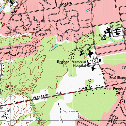 Topographic Map of Brunswick Census Designated Place, ME